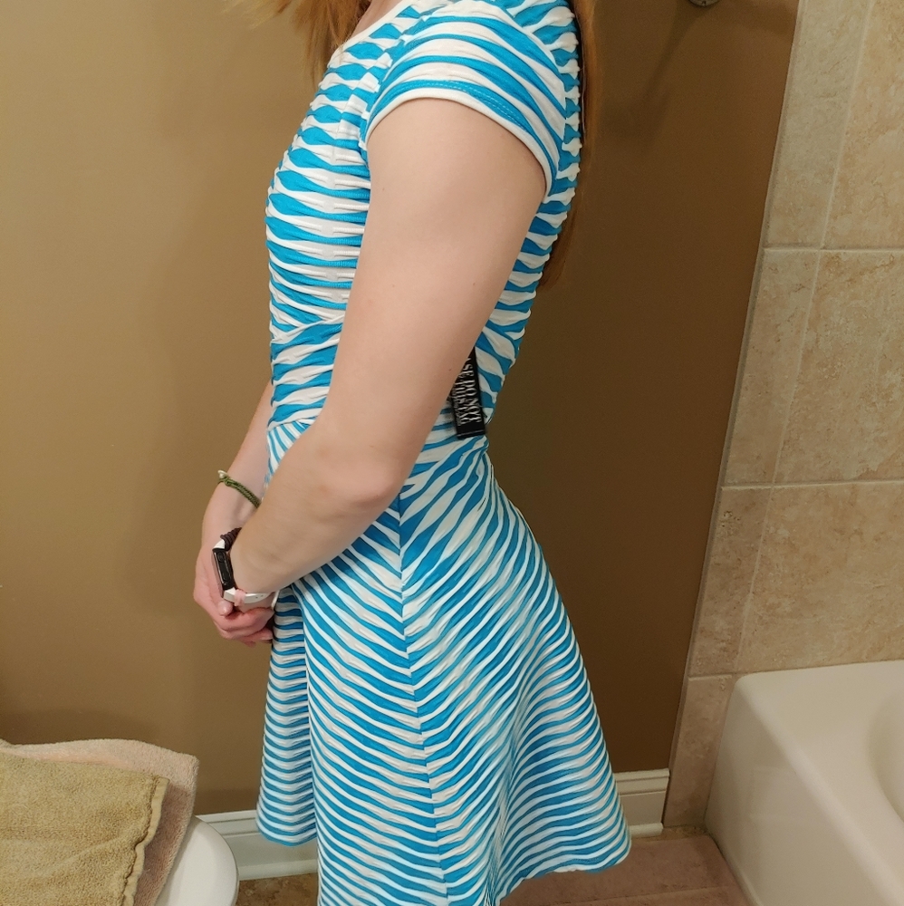 New York & Company blue and white dress